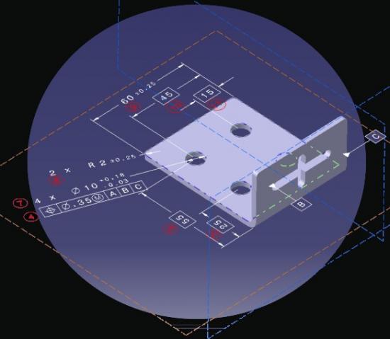 CATIA Model Ballooned with InspectionXpert for CATIA