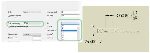 KeyCreator software interface showing new user-defined ISO Fit tolerance codes